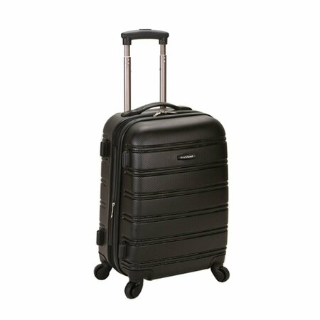 FOX LUGGAGE ROCKLAND MELBOURNE 20 Inch EXPANDABLE ABS CARRY ON F145-Black